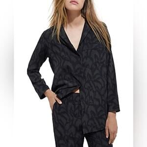 The Kooples FEATHER-PRINT SILK SHIRT  Size:2  NWT